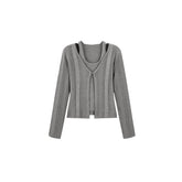 Women's Lurex Textured 2-in-1 Knitting Cardigan